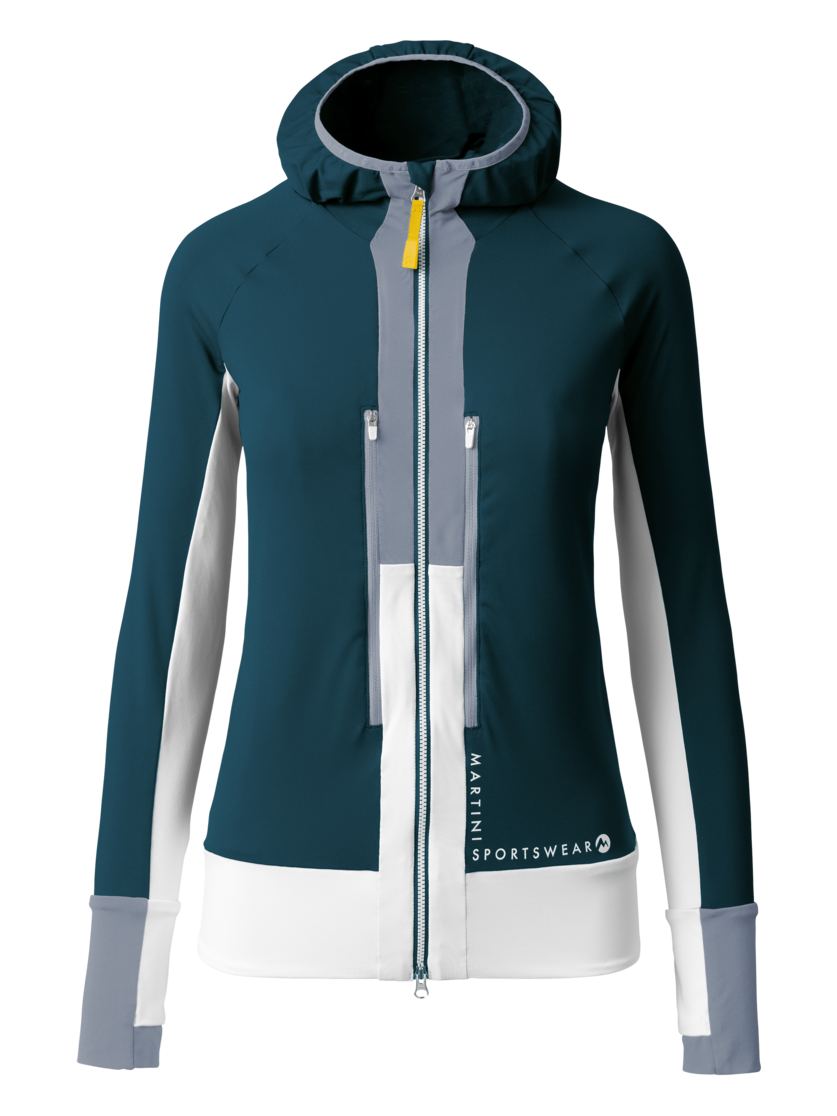 Martini Sportswear - HILLCLIMB Midlayer Jacket W - Strati intermedi in poseidon-white-moon - vista frontale - Donna