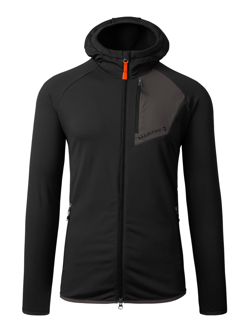 Martini Sportswear - HIGHVENTURE Midlayer Jacket M - Pile in black-steel - vista frontale - Uomo