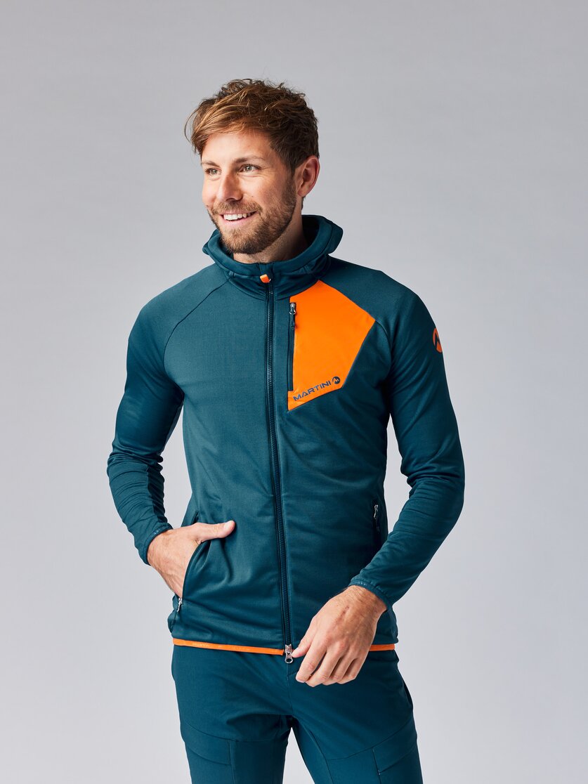 Martini Sportswear - HIGHVENTURE Midlayer Jacket M - Pile in mosstone-greenery - vista frontale modello - Uomo