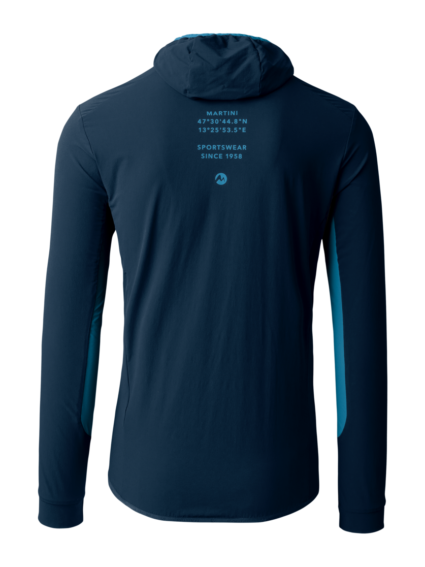 Martini Sportswear - ALPMATE Midlayer Jacket M - Midlayers in true navy-horizon - rear view - Men