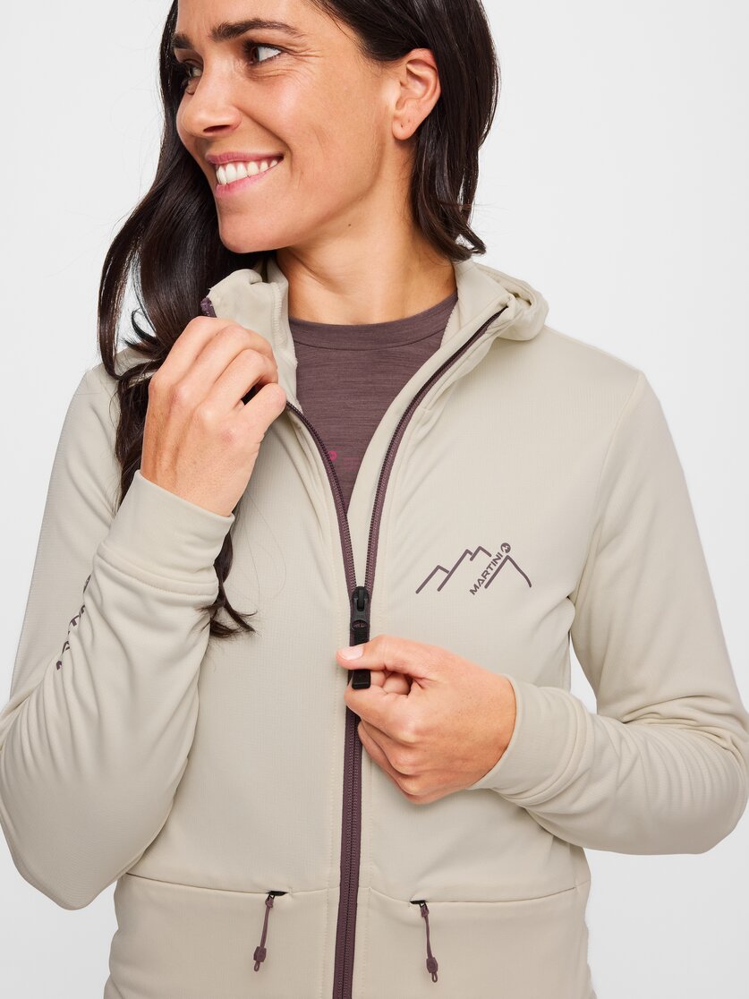 Martini Sportswear - Alpmate ML Hooded Jacket W - Midlayers in black-white - Detail 2 - Damen