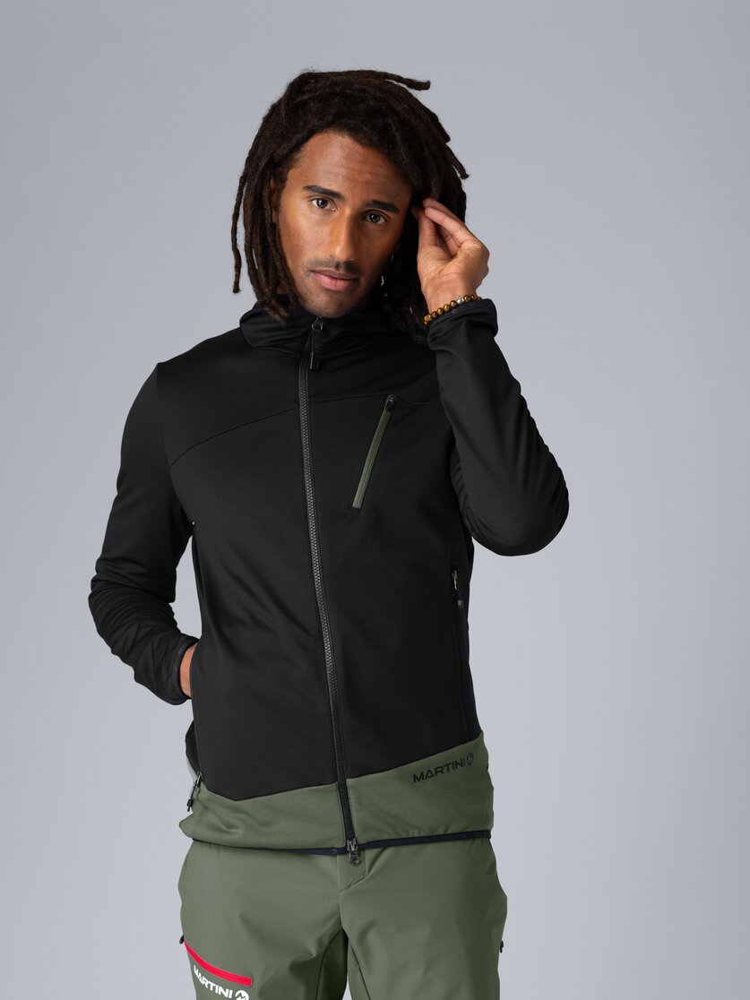 Martini Sportswear - Firstline Midlayer Jacket M - Midlayers in black-mosstone - front view model - Men
