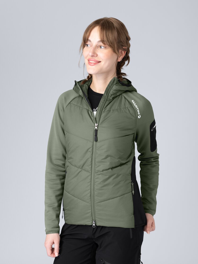 Martini Sportswear - Horizon Hybrid Jacket G-LOFT® W - Hybrid jackets in mosstone-black - front view model - Women