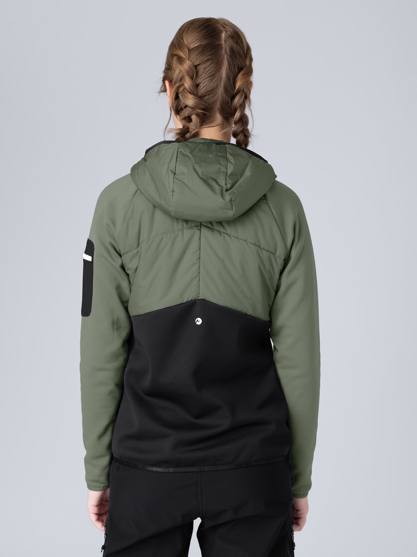 Martini Sportswear - Horizon Hybrid Jacket G-LOFT® W - Hybrid jackets in mosstone-black - rear view model - Women