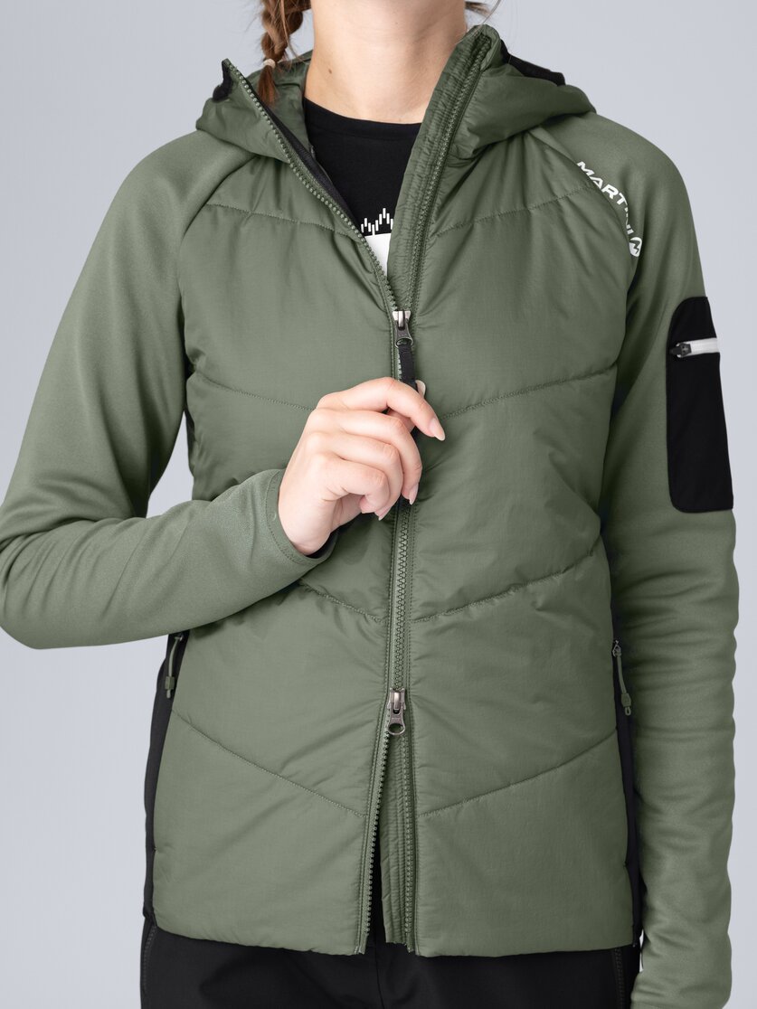 Martini Sportswear - Horizon Hybrid Jacket G-LOFT® W - Hybrid jackets in mosstone-black - Detail 4 - Women