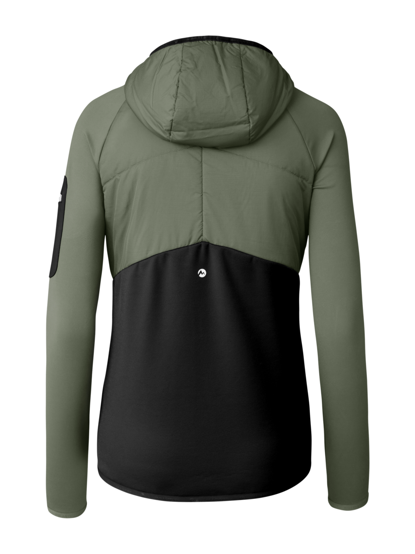 Martini Sportswear - Horizon Hybrid Jacket G-LOFT® W - Hybrid jackets in mosstone-black - rear view - Women