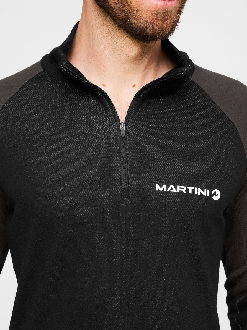 Martini Sportswear - Horizon Halfzip Shirt M - Langarmshirts in black-granite - Detail 2 - Herren
