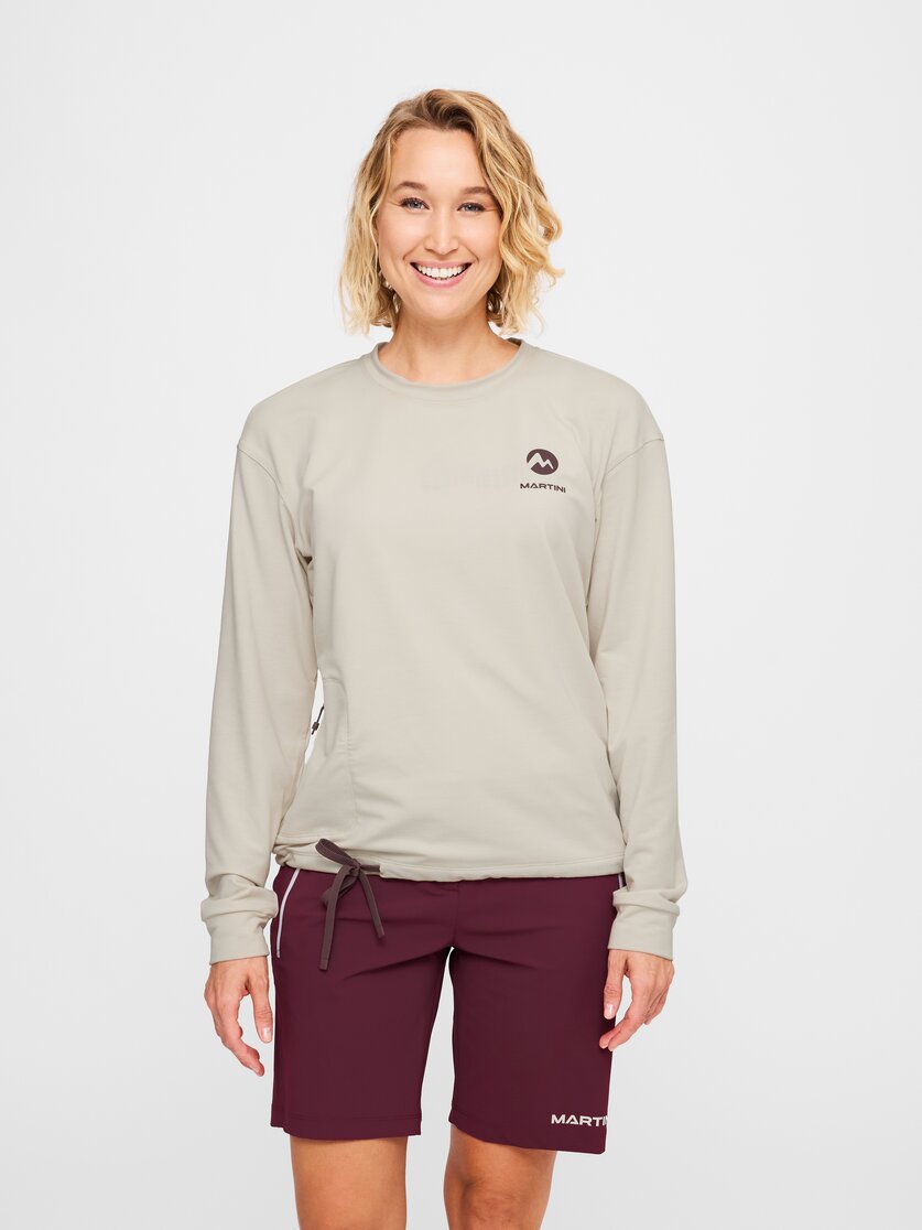 Martini Sportswear - Alpmate Roots ML Crew Neck W - Hoodies in black-white - Vorderansicht Model - Damen