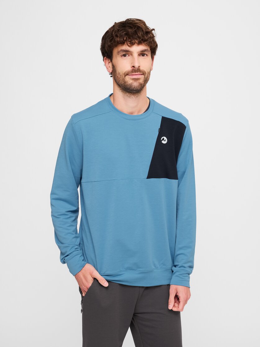 Martini Sportswear - Alpmate Roots ML Crew Neck M - Hoodies in black-granite - Vorderansicht Model - Herren