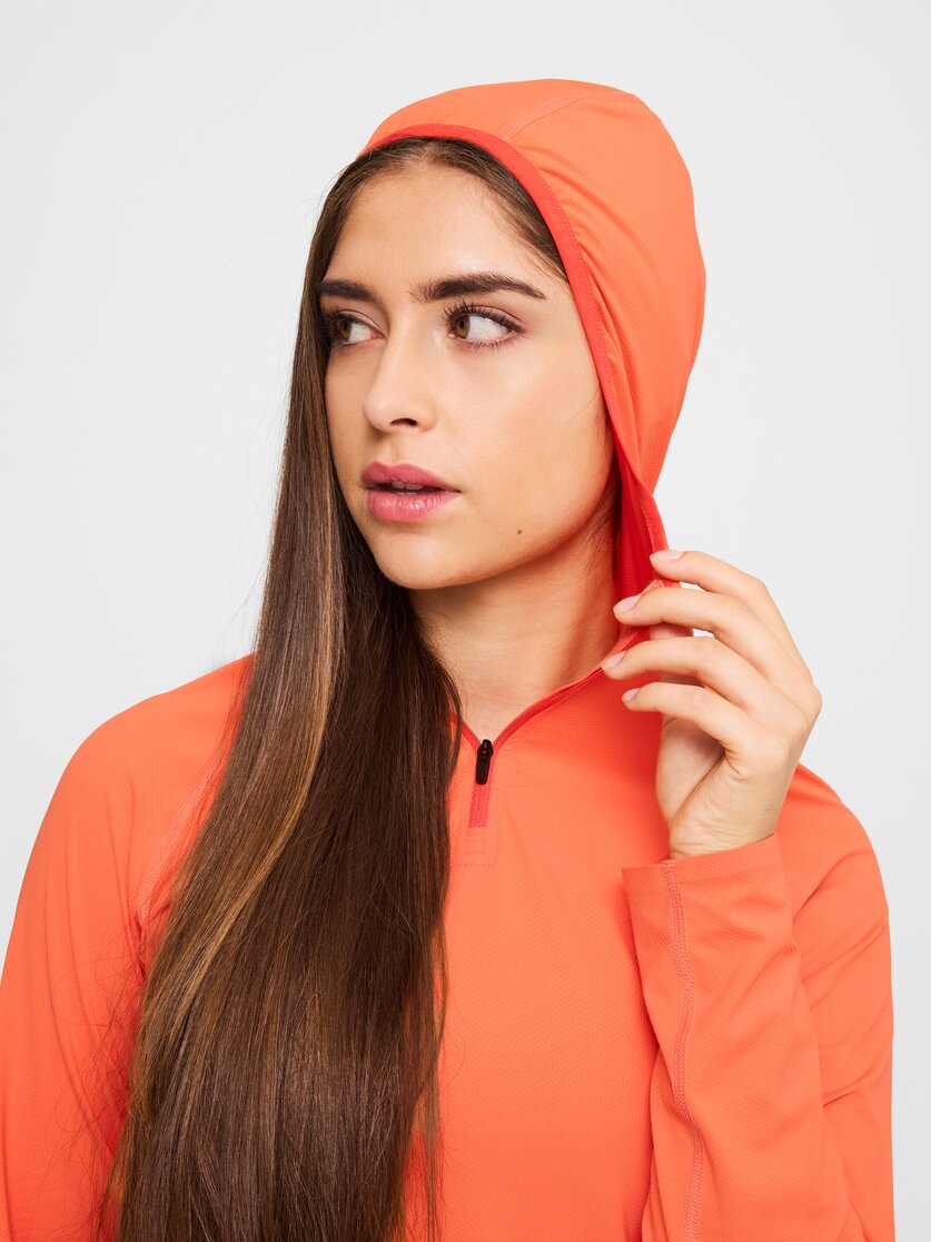 Martini Sportswear - Hillclimb ProTec Hooded Shirt W - Longsleeves in white-black - Detail 2 - Women