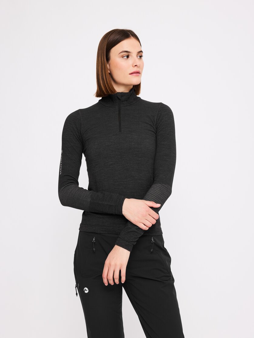 Martini Sportswear - Argon Halfzip Shirt W - Langarmshirts in black - Vorderansicht Model - Damen